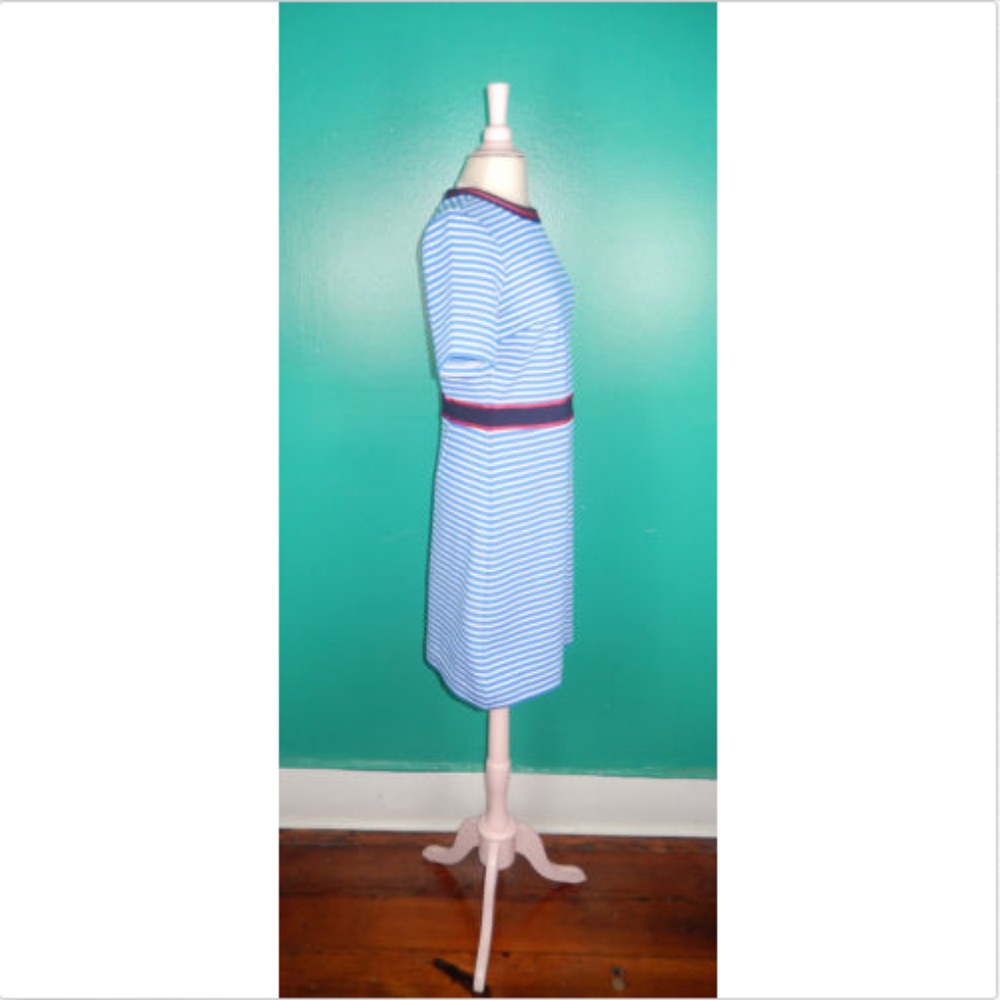 DRAPER JAMES PERSLEY PONTE KNIT BLUE STRIPED DRESS - Picture 6 of 7